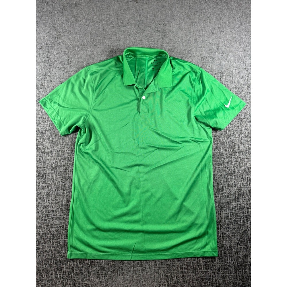 Nike Dri-FIT Polo Shirt Mens Small Green Short Sleeve Golf Athletic Standard Fit